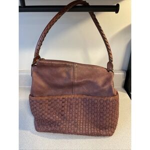 Sundance Hobo Shoulder Bag Woven Leather Bohemian Boho Italy Womens Staple